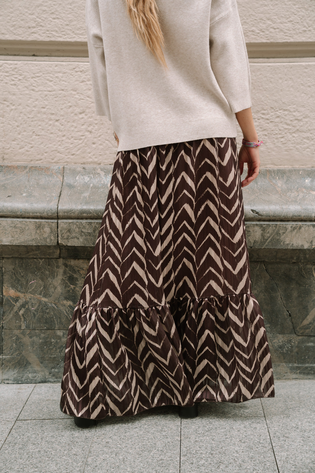 Falda PRADY espiga choco