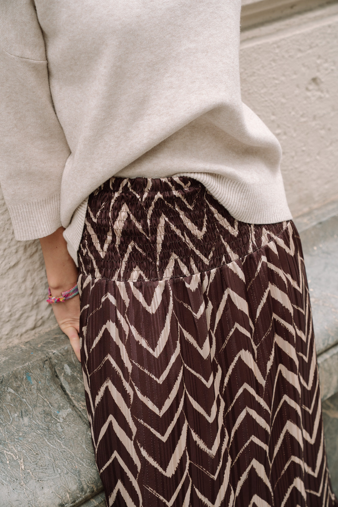 Falda PRADY espiga choco