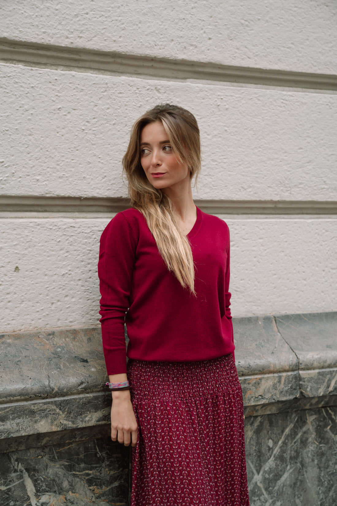 Jersey pico BASIK burdeos