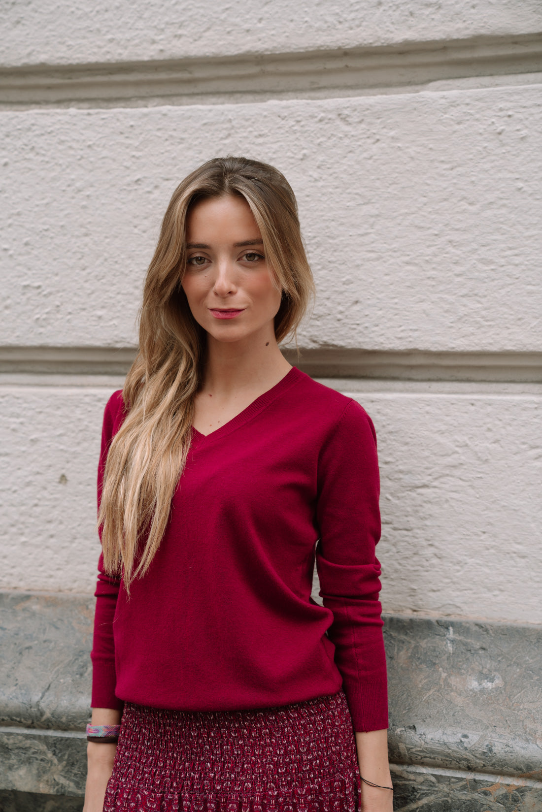 Jersey pico BASIK burdeos