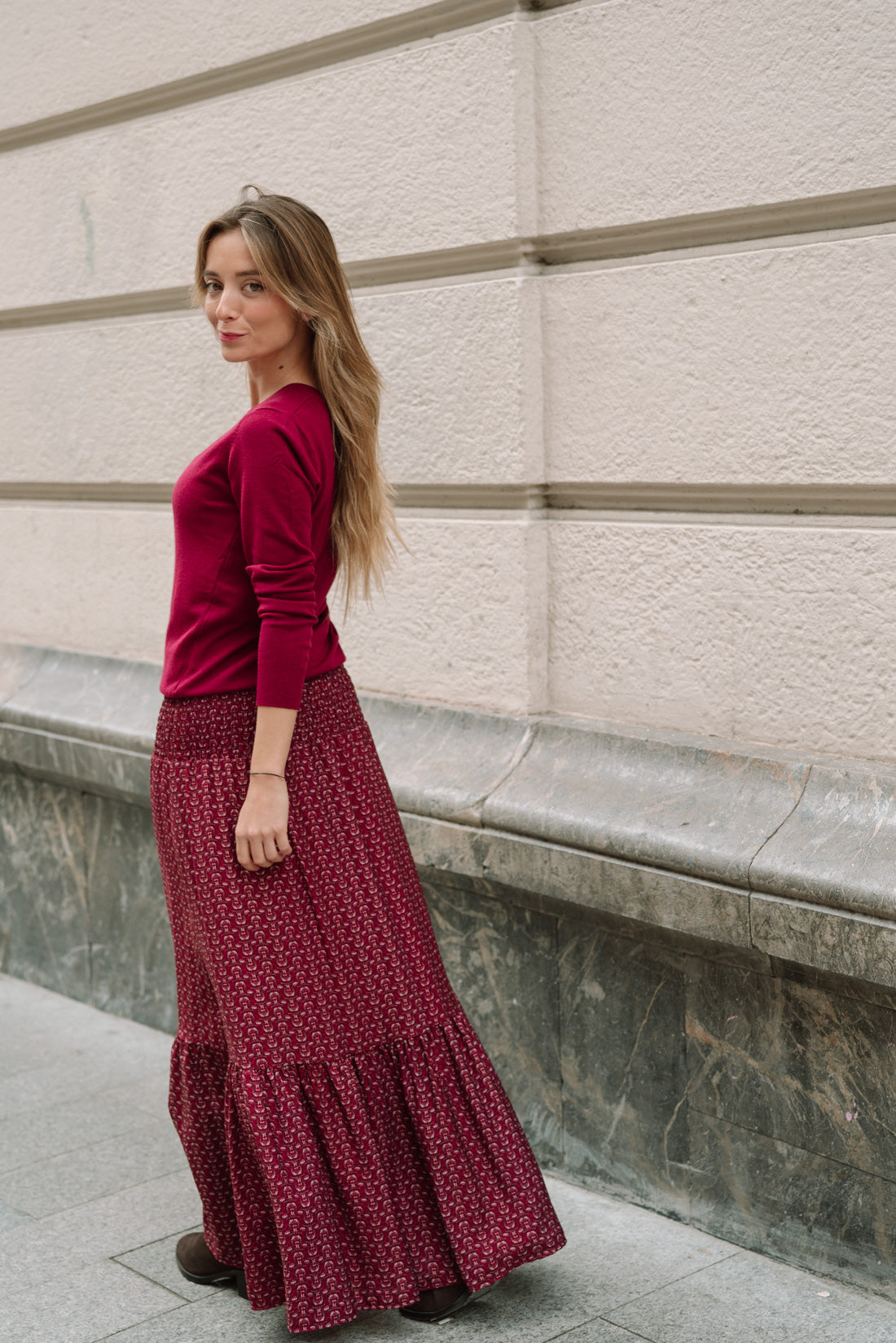 Jersey pico BASIK burdeos