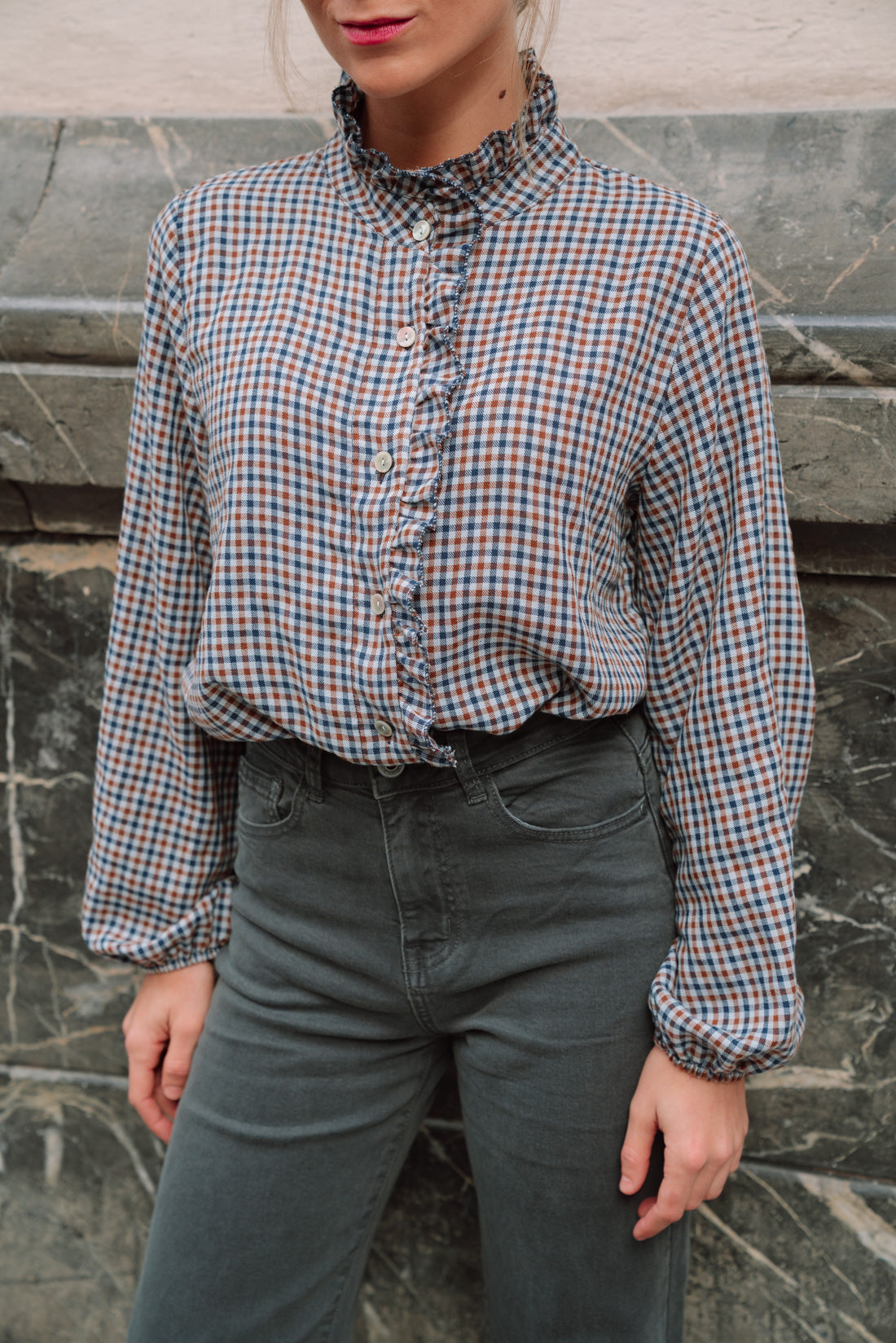 Camisa GIGHY vichy azul