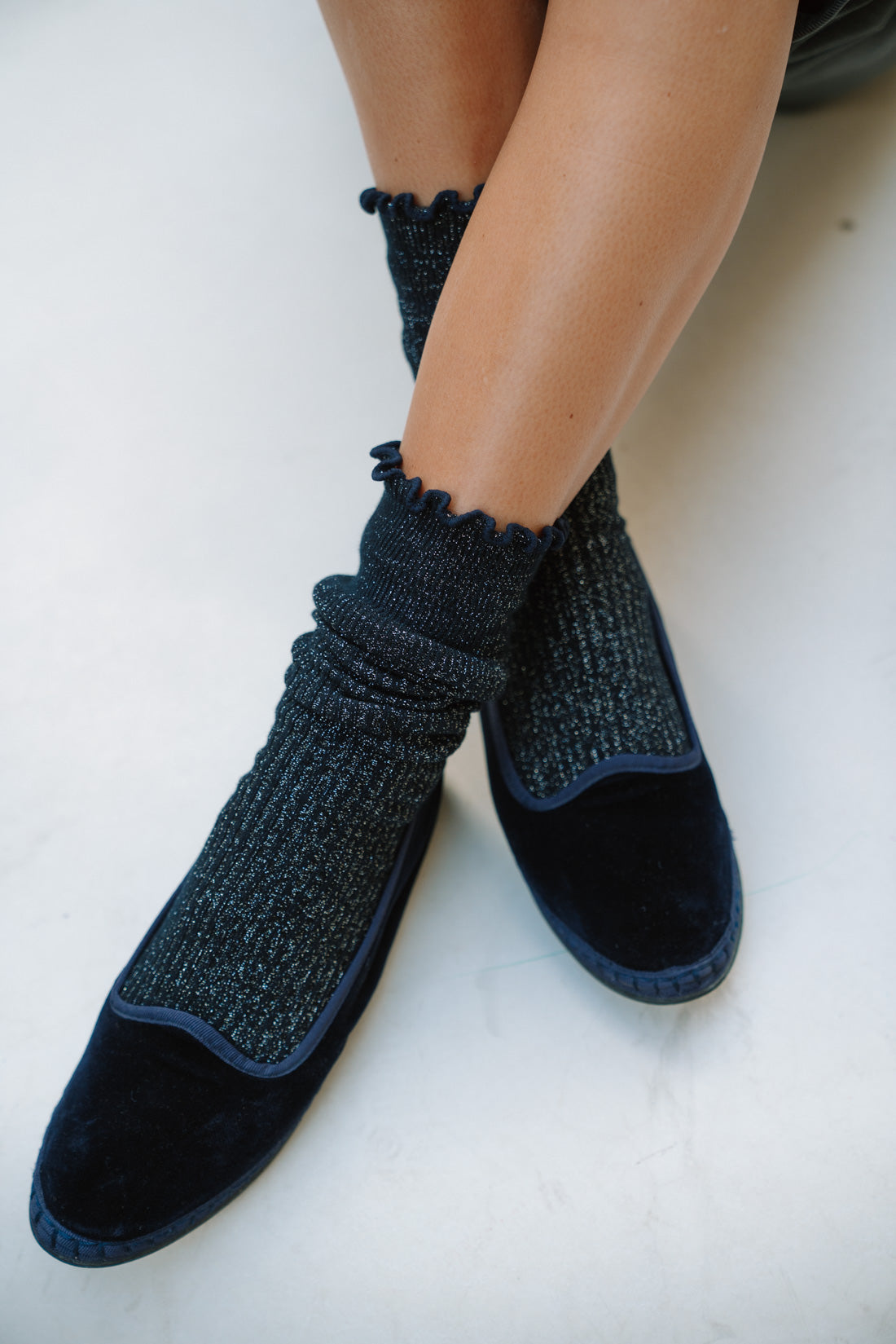 Calcetines lurex marino