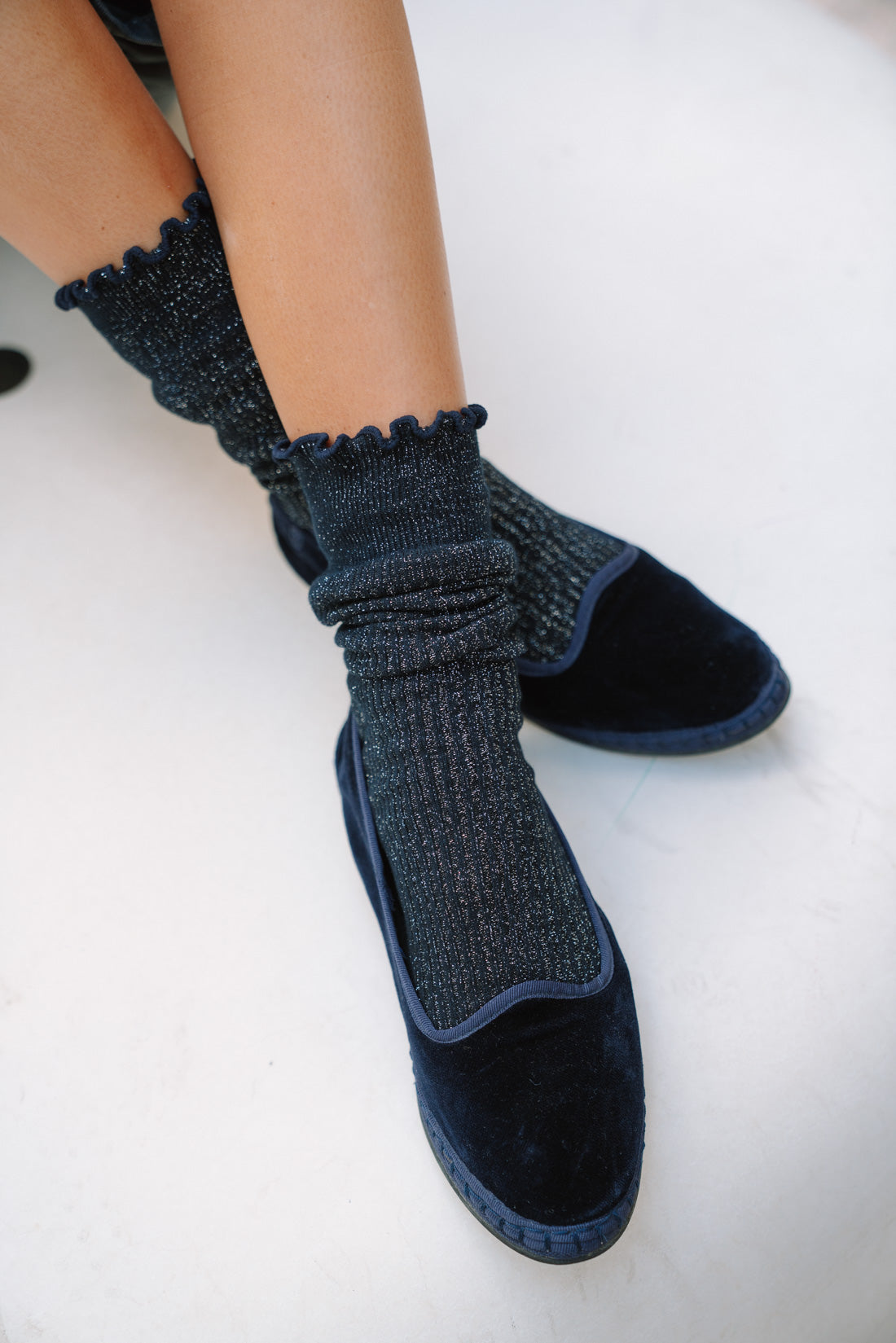 Calcetines lurex marino