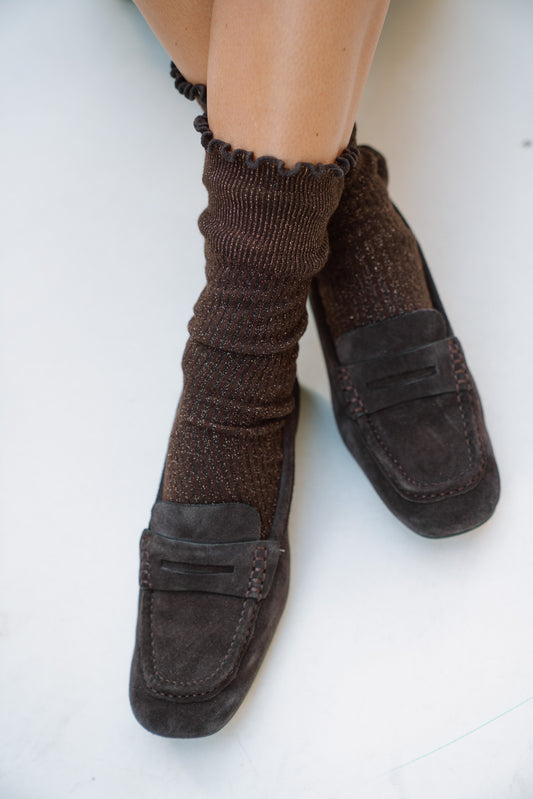 Calcetines ruly brillo choco