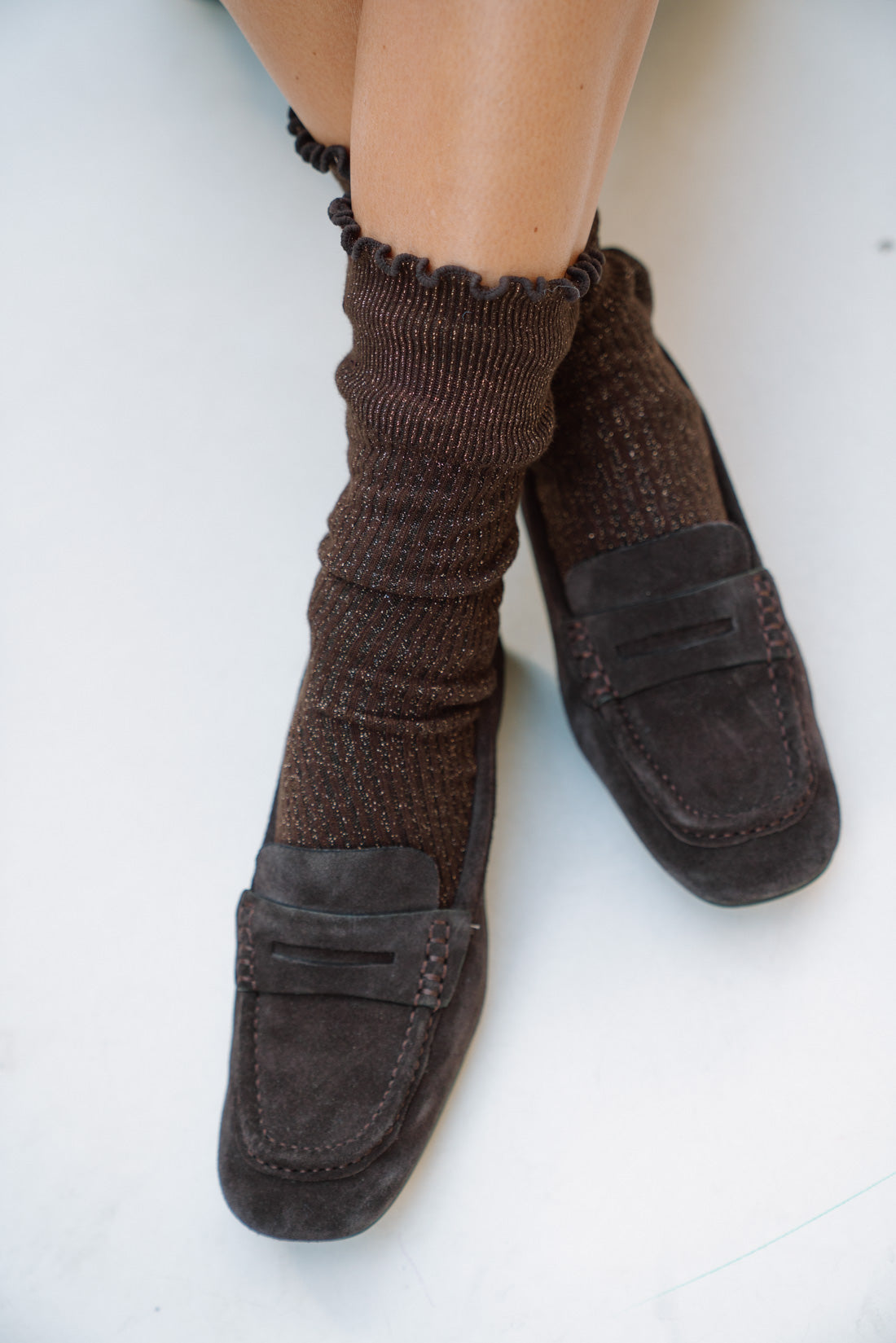 Calcetines brillo choco