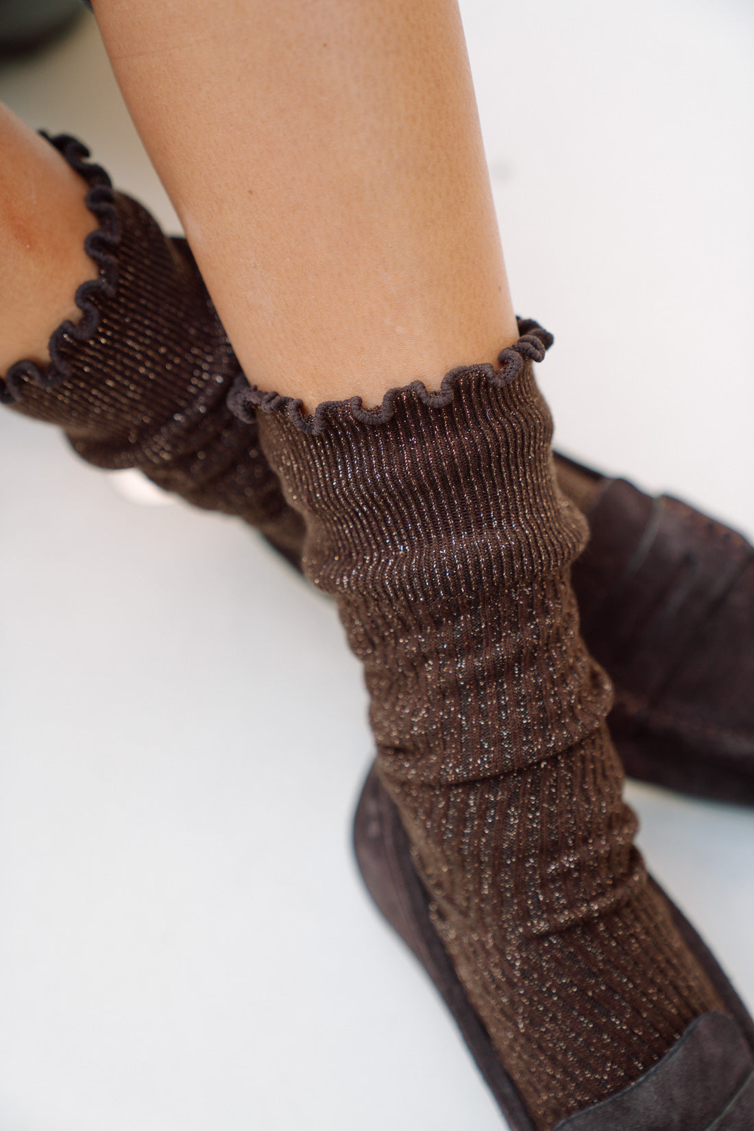 Calcetines brillo choco