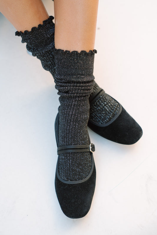 Calcetines brillo negro