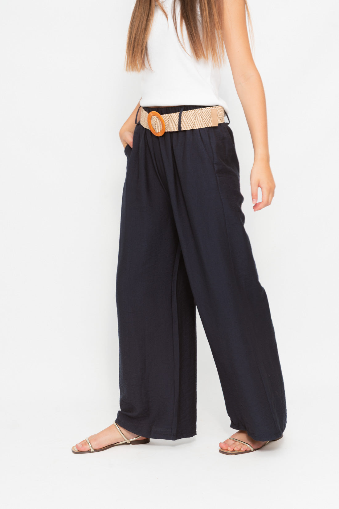 Pant RAFH marino cinturón zig zag