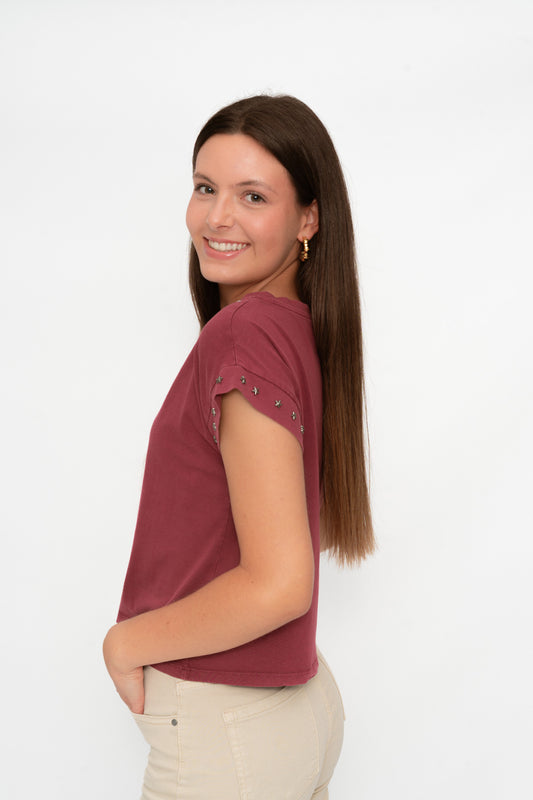 Camiseta STARS vino (lavado)