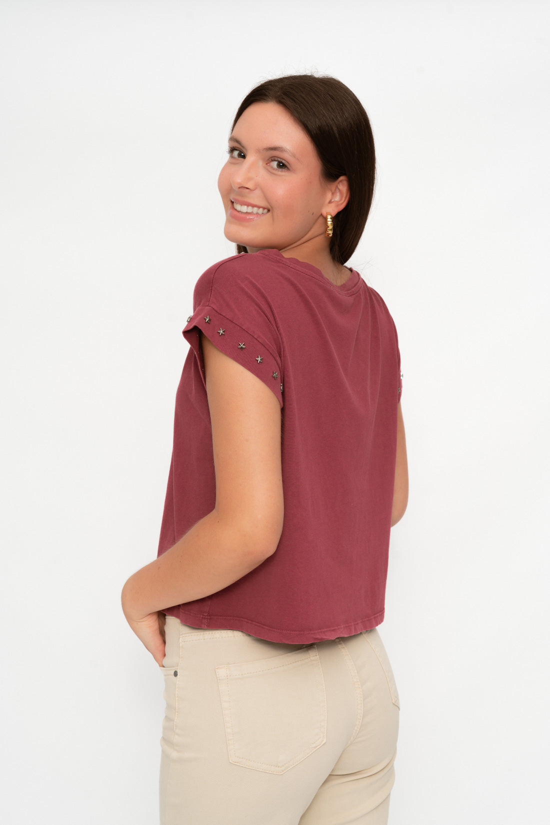 Camiseta STARS vino (lavado)