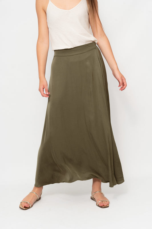 Falda POCKS seda kaki