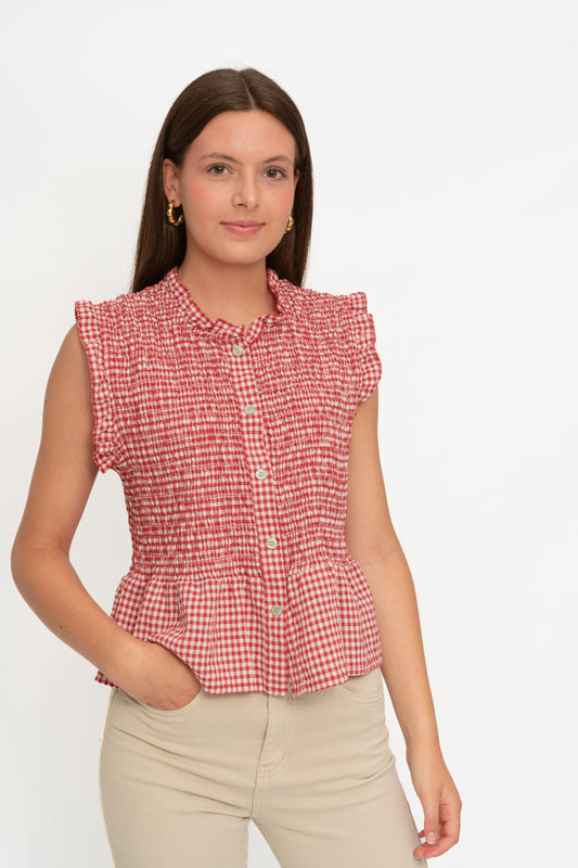 Blusa ANETT vichy teja