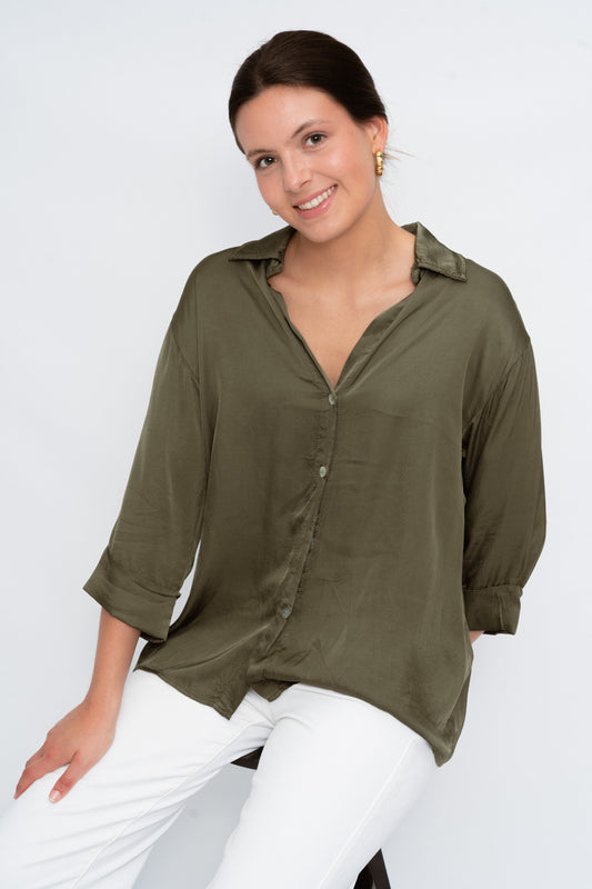 Blusa ROSSER raso kaki