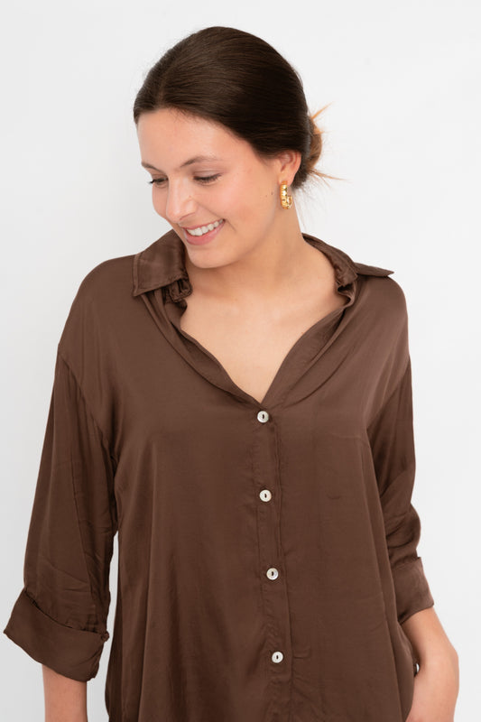 Blusa ROSSER raso choco
