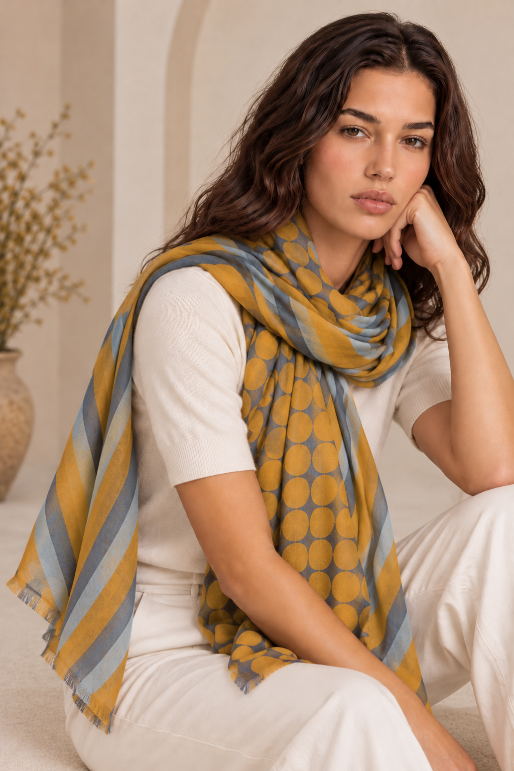 Foulard DOTS 79F mostaza