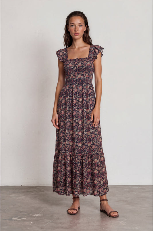 Vestido BEEWY flores marino