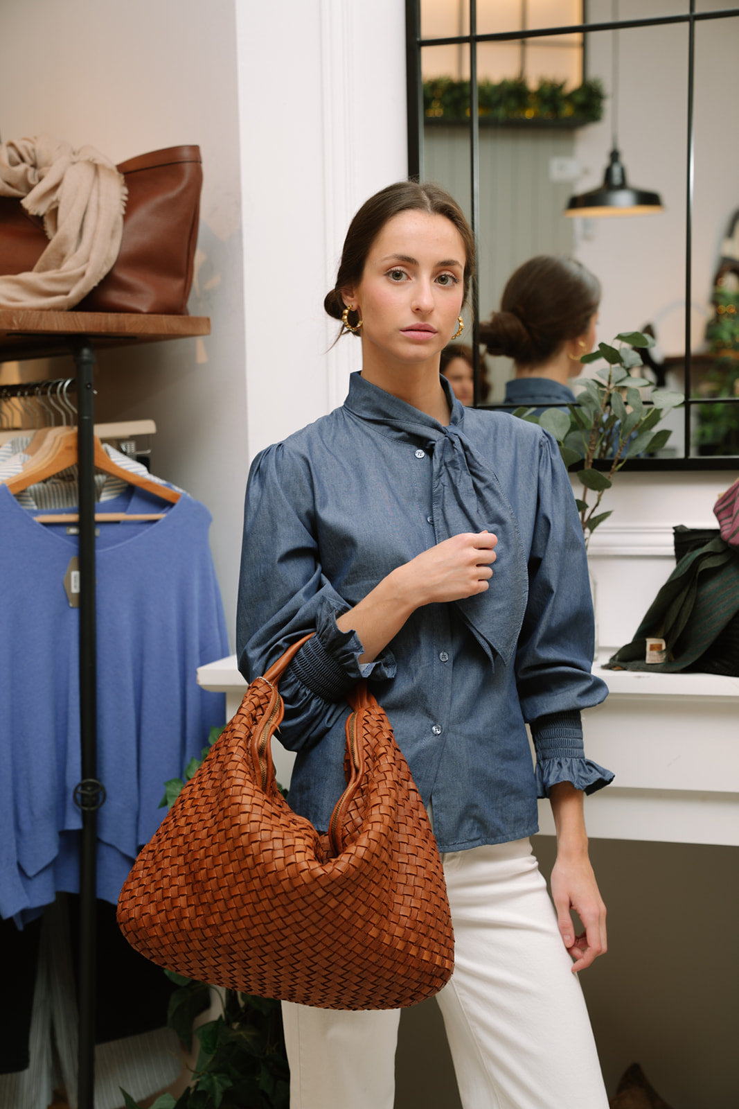 Bolso trenzado BAGGY whisky