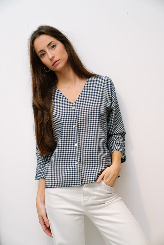 Blusa ELSA vichy marino