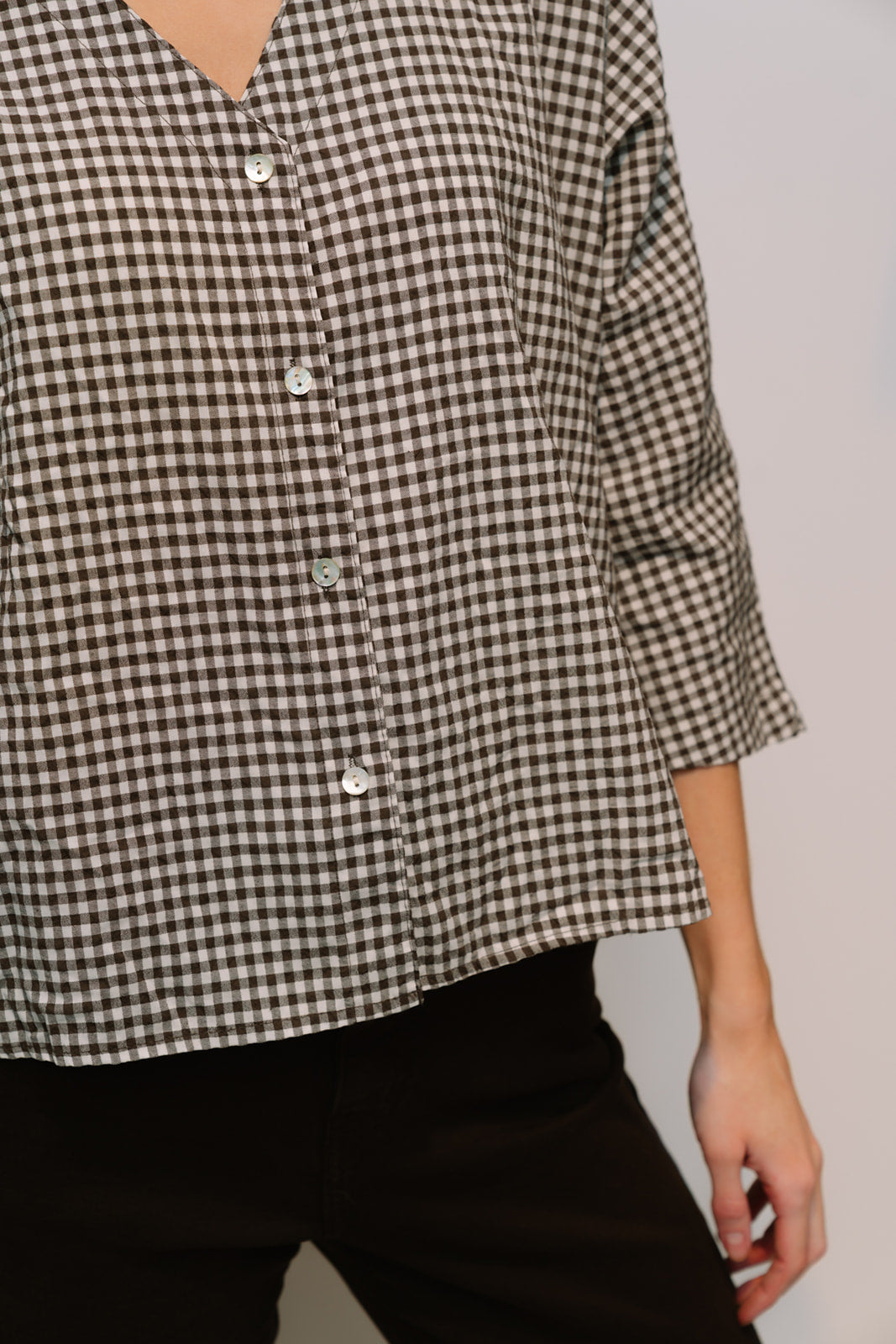 Blusa ELSA vichy choco