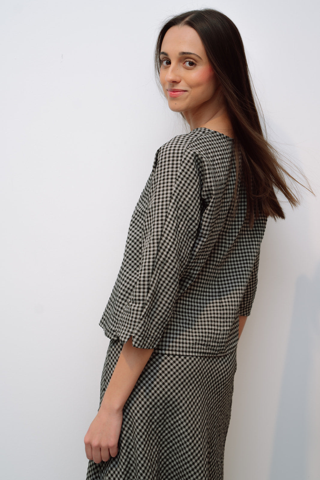 Blusa ELSA vichy negro