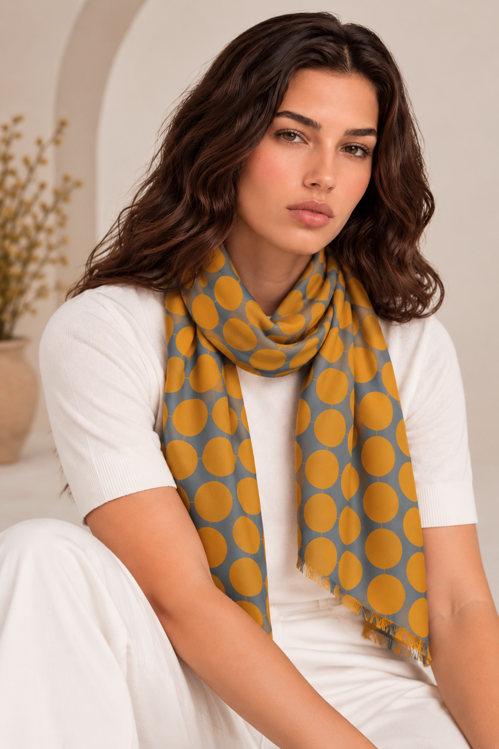 Foulard DOTS 79F mostaza