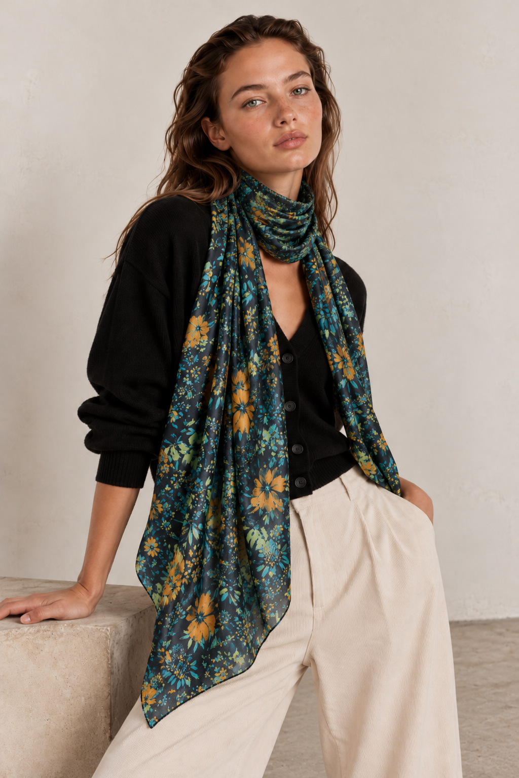 Foulard seda ASK 305C negro
